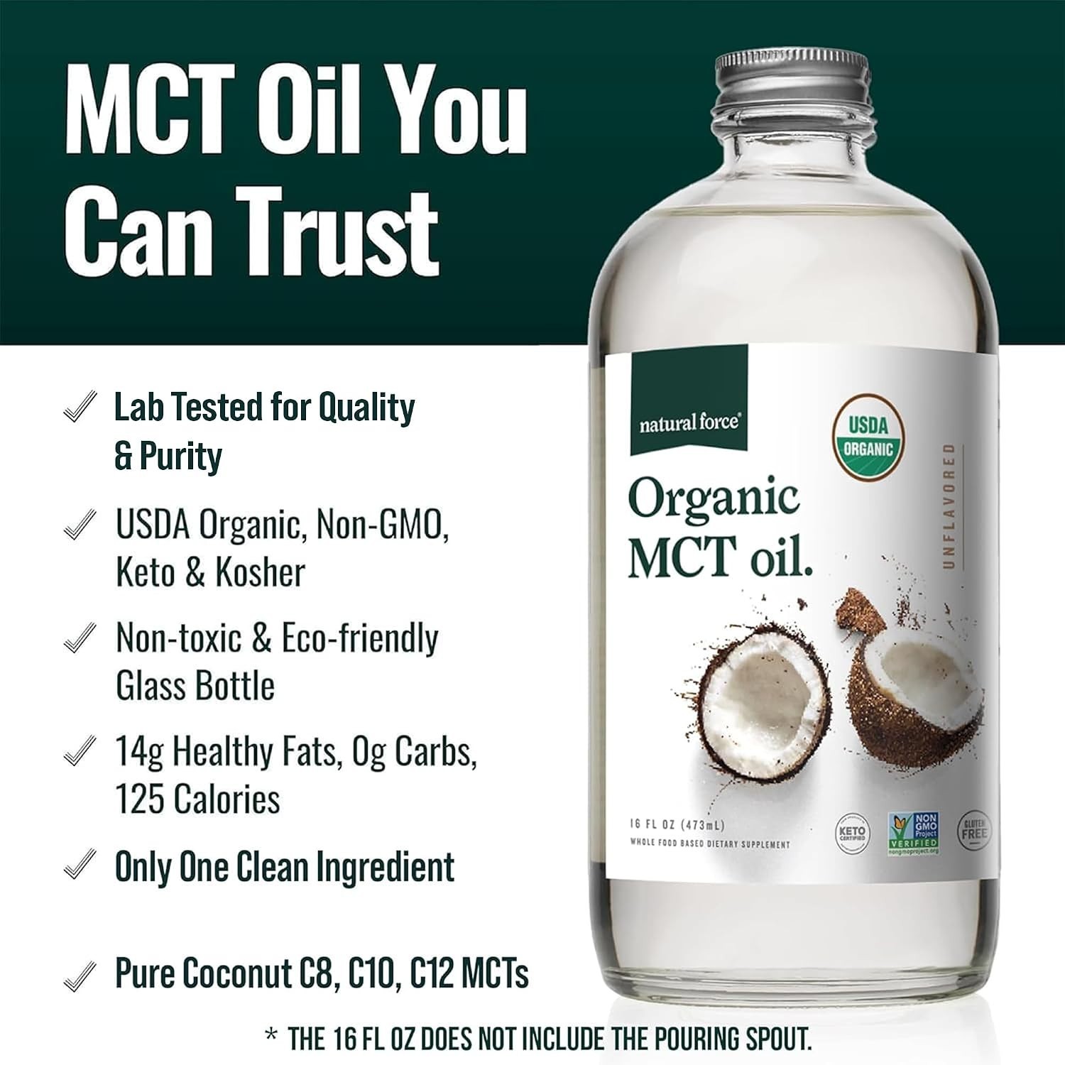 Virgin Coconut Oil MCT – Certified Keto 16oz
