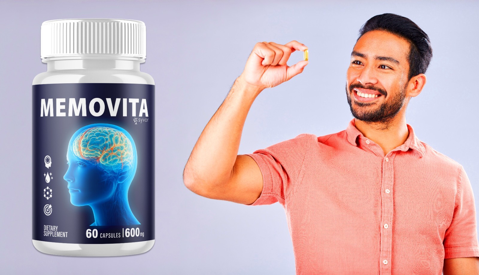 (5 Pack) Memovita Nootropic All Natural Formula Memo Vita Supplement 300 Capsule