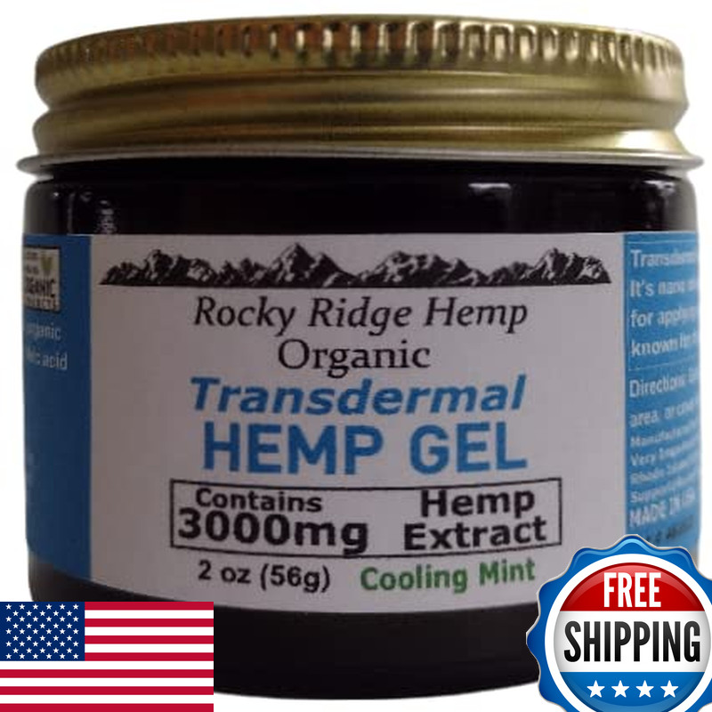Organic Rocky Ridge Hemp Cooling Transdermal Hemp Gel 3000Mg Maximum Strength