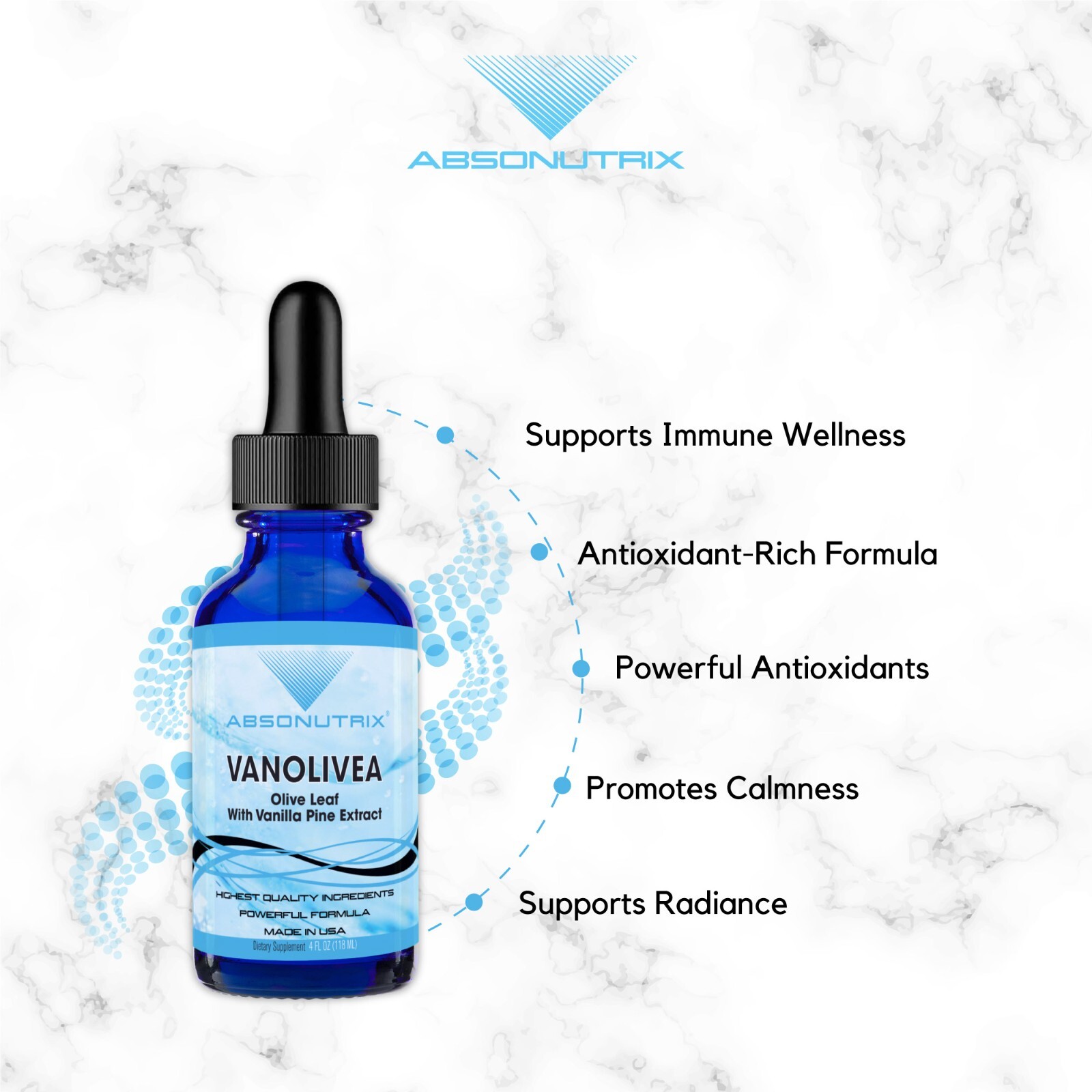 Absonutrix VanOlivea, 390 mg, 4 FL OZ Liquid, 302 Servings, Made in USA