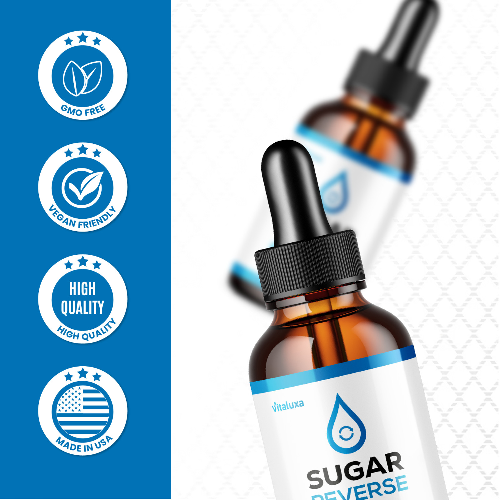 (5 Pack) Sugar Reverse Liquid Drops, Natural Blood Support Formula (10 oz)