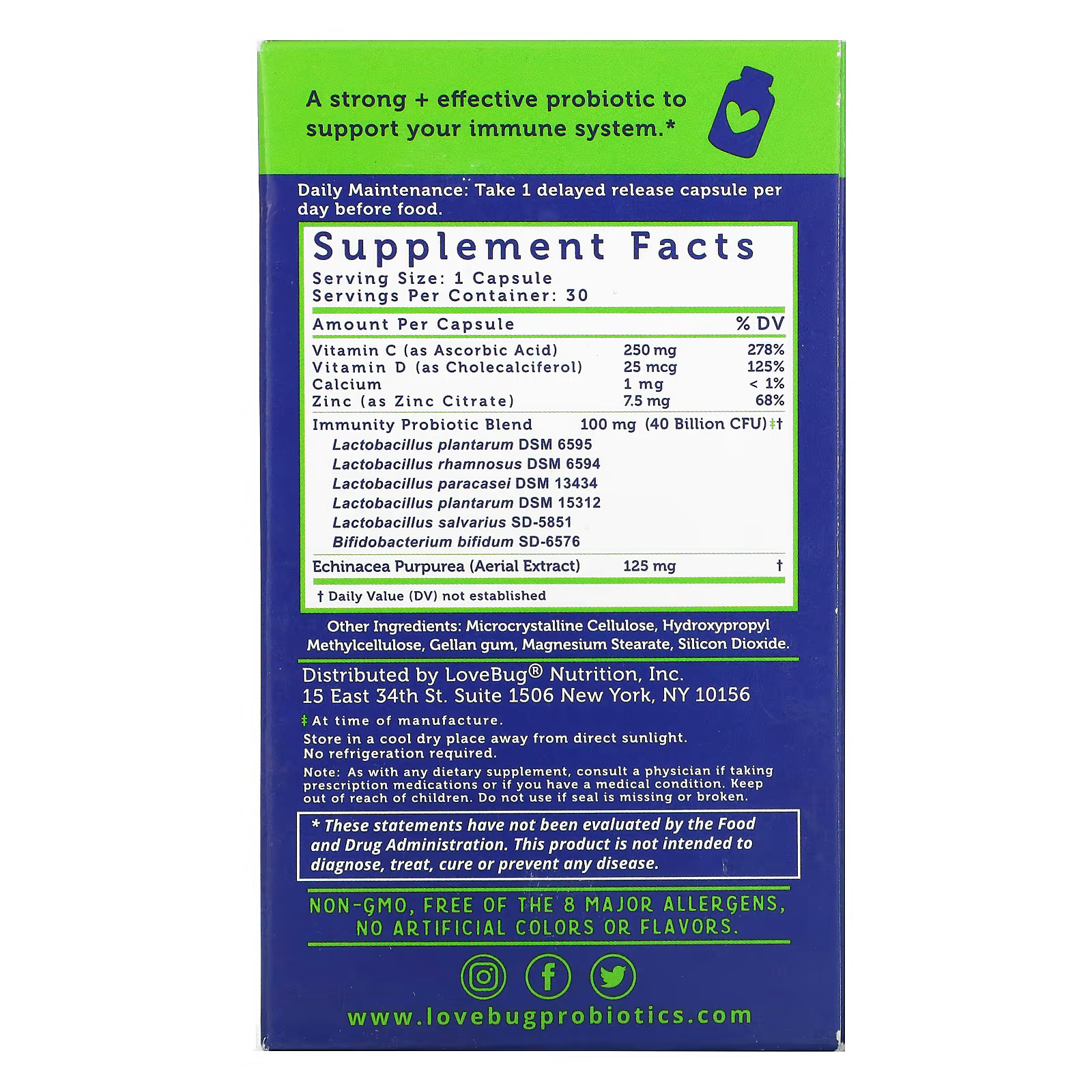2 X LoveBug Probiotics, Immune Support Probiotic, Daily Probiotic, 40-worldwide