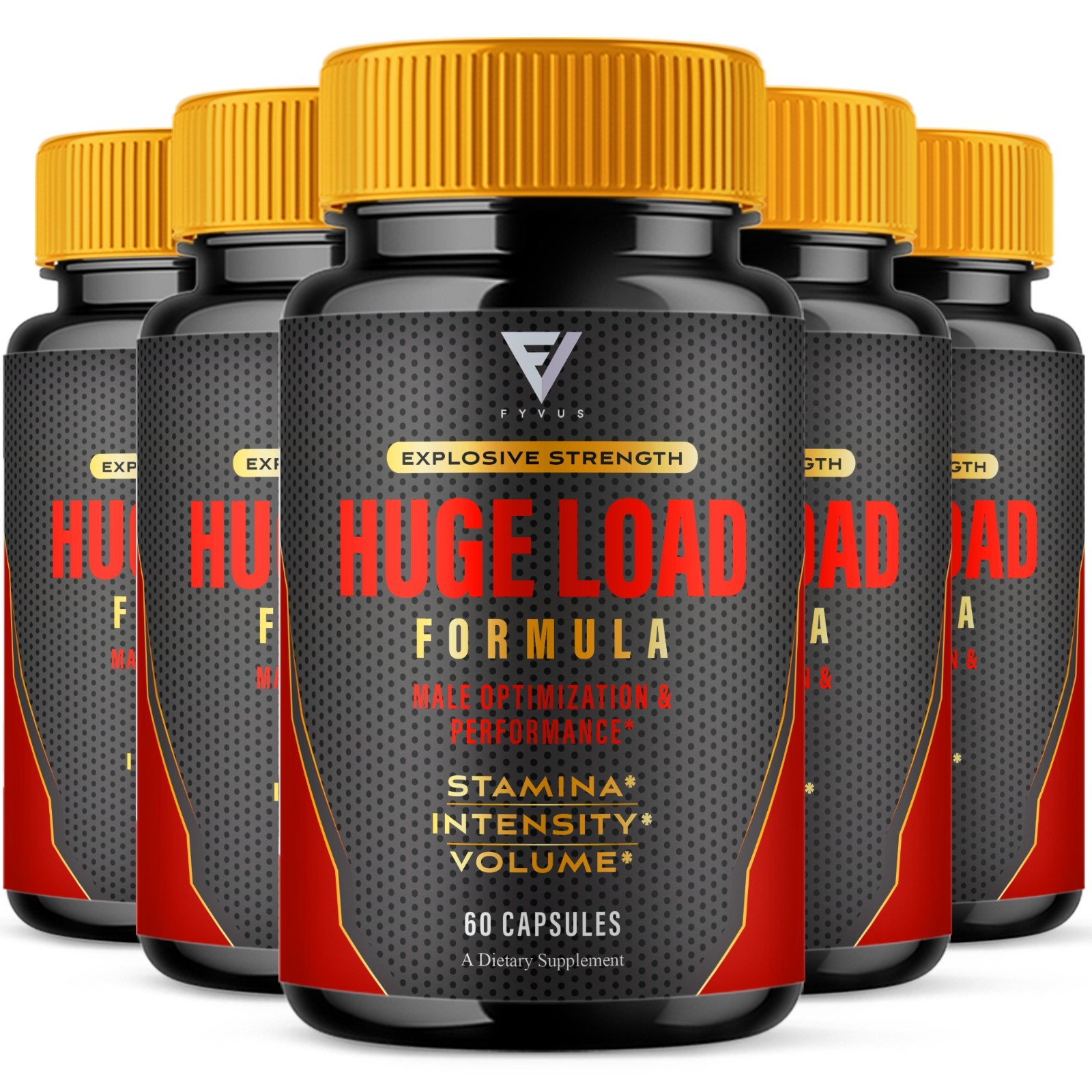 (5 Pack) Huge Load Advanced Formula, HugeLoad Male Support Pills (300 Capsules)