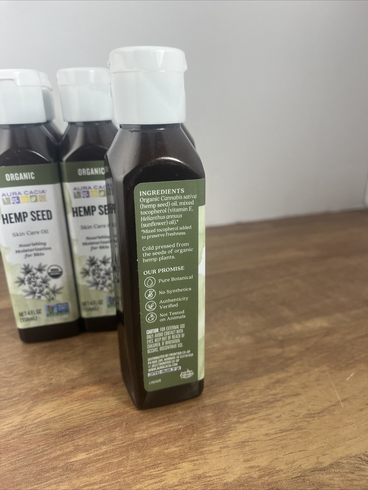 AURA CACIA Organic Hemp Seed Skin Care Oil. 4 fl oz. each *NEW* Lot Of 10(40 Oz)