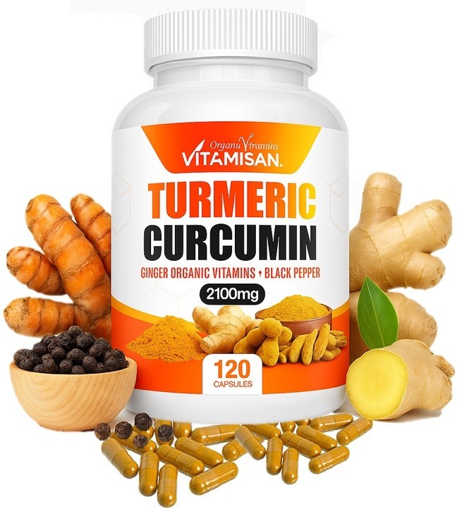 Vitamisan 2-Pack Turmeric Curcumin 2100mg – 240 Capsules – Natural Supplement
