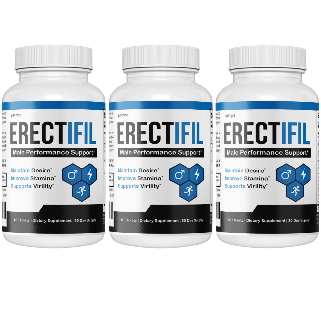 Erectifil Male Health Supplement, Men Stamina & Virility Support – 3 Bottles