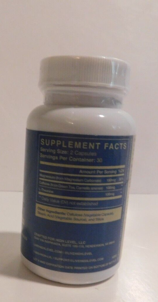 High Level Focus Focused Energy & Concentration 60 Capsules Exp 04/2026