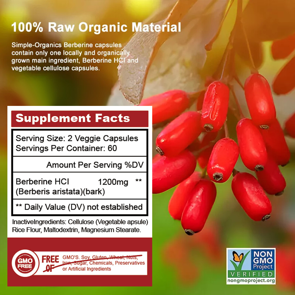 100% Pure Berberine HCL 1200mg,240 Pills, Healthy Cholesterol, Anti-inflammatory