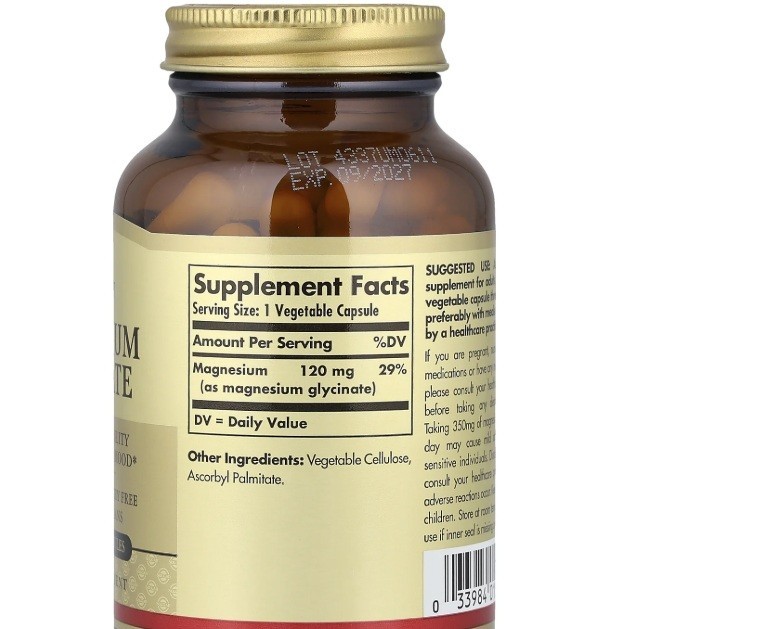 Solgar Magnesium Glycinate, 90 Vegetable Capsules ****2 PACK******exp 07/2028