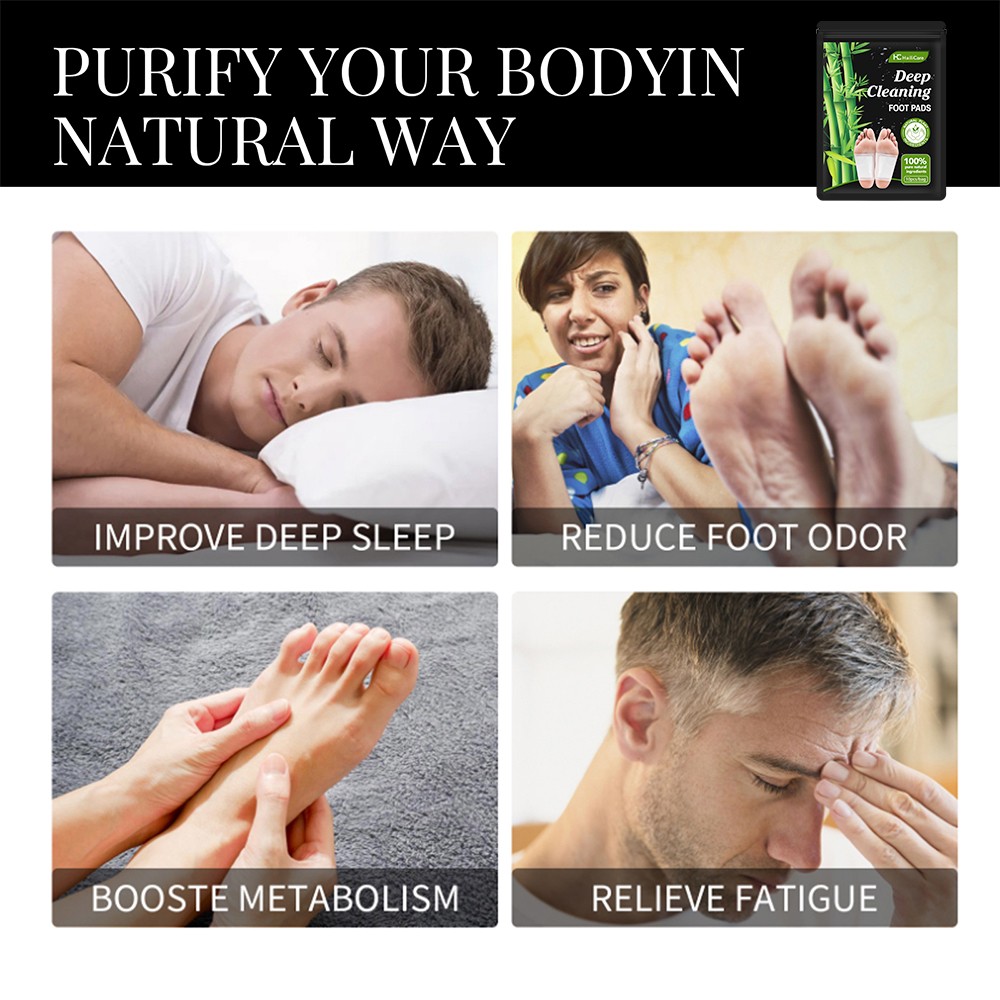 50Pcs Foot Detox Patches Pads Toxins Deep Cleansing Herbal Organic Slimming Pad