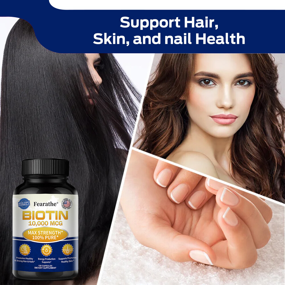 Biotin(Vitamin B7) 10,000mcg ,30 to 120 Capsules-Keratin Hair Skin Nails Energy