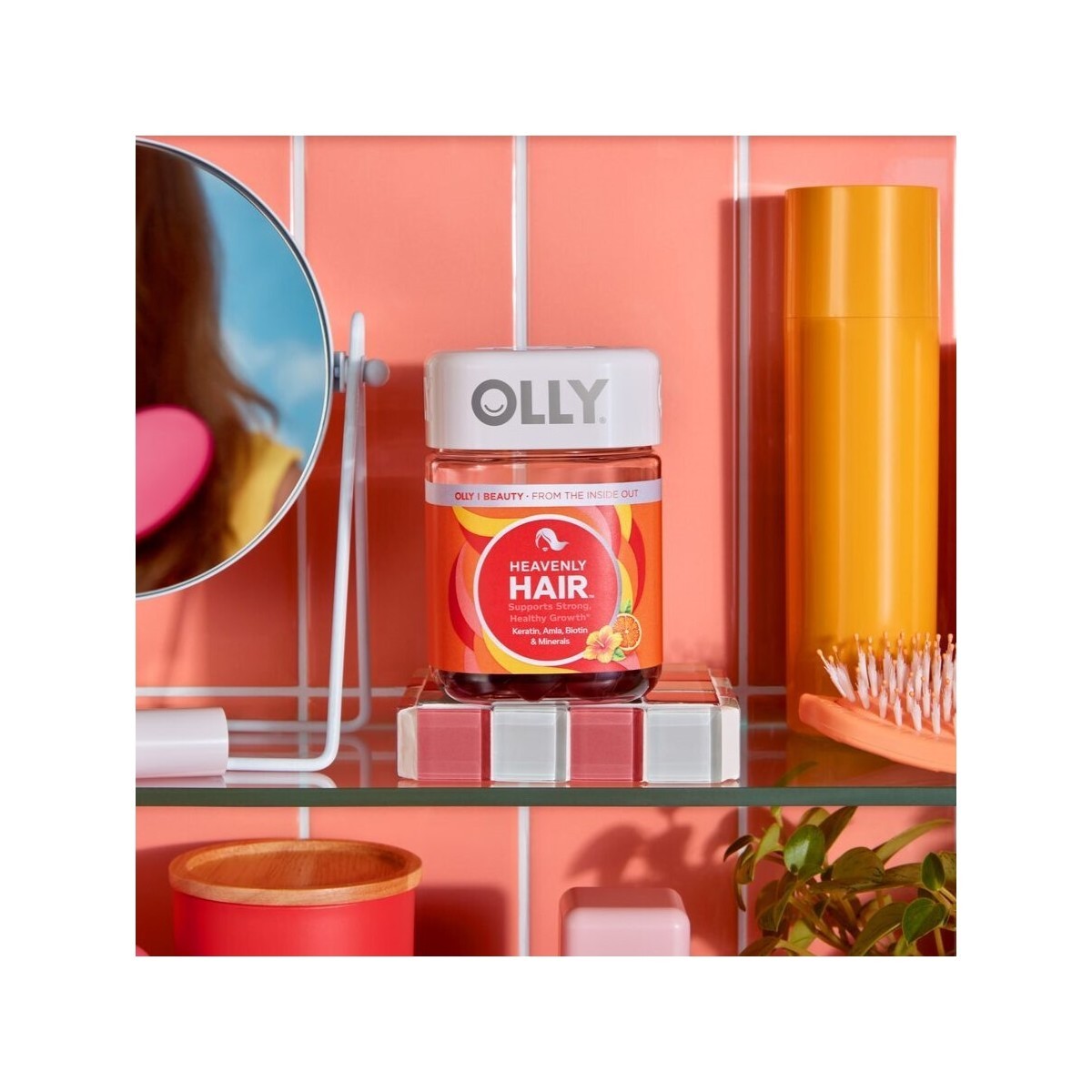 OLLY Heavenly Hair Supplement Gummies with Keratin, Amla, Biotin&Minerals – 60ct
