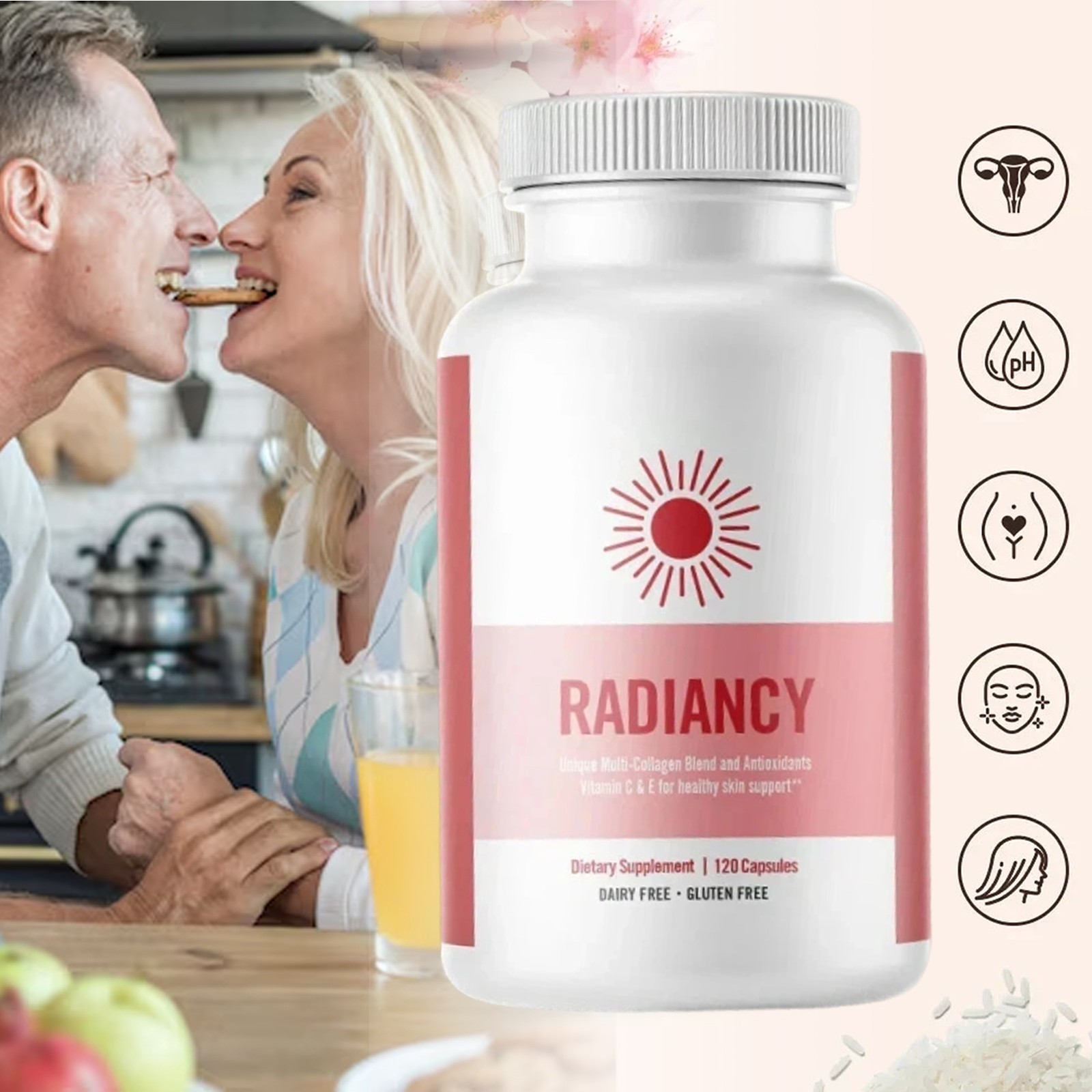 RADIANCY Vaginal Blend & Collagen Probiotic Health Feminine Anti-Aging 120 Caps-