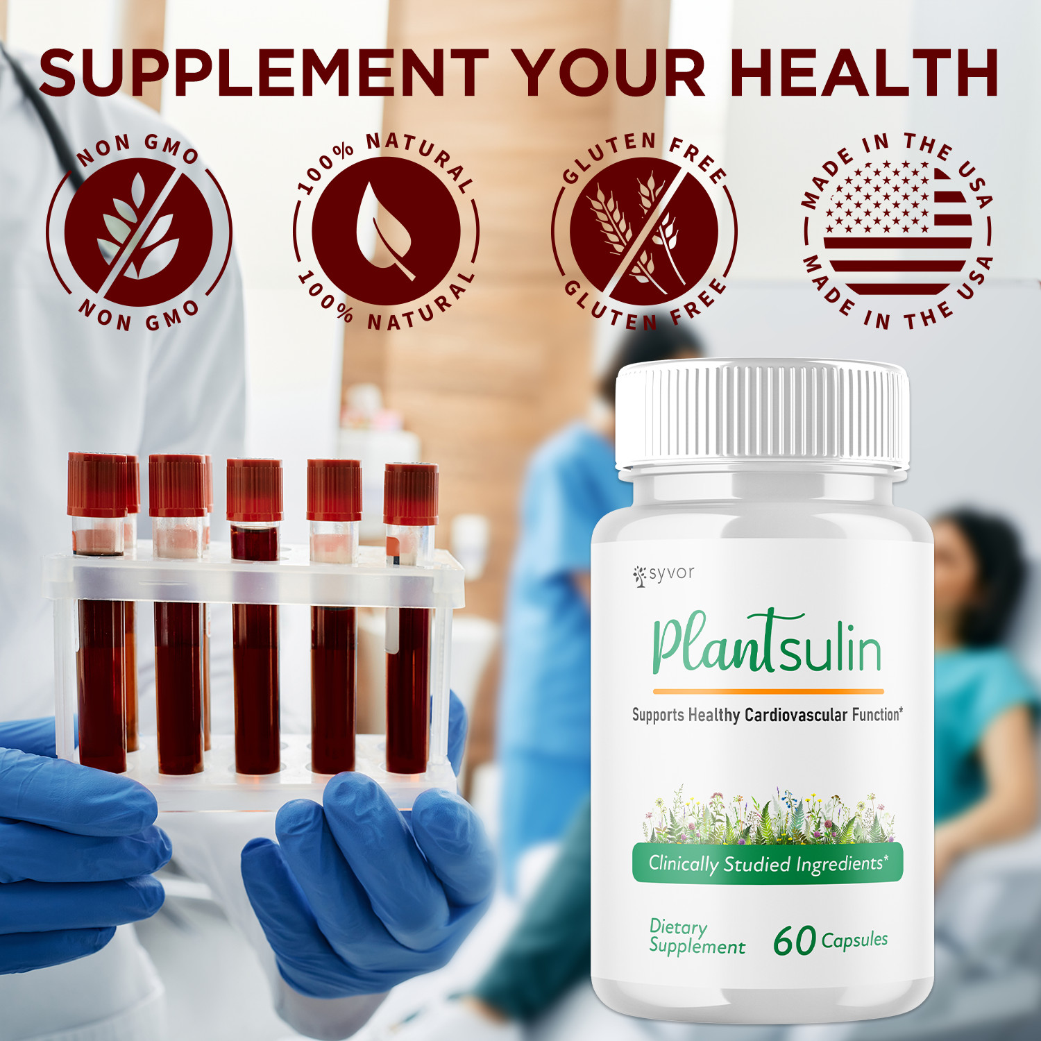 Plantsulin Supports Healthy Cardiovascular Function Pills (60 Capsules)