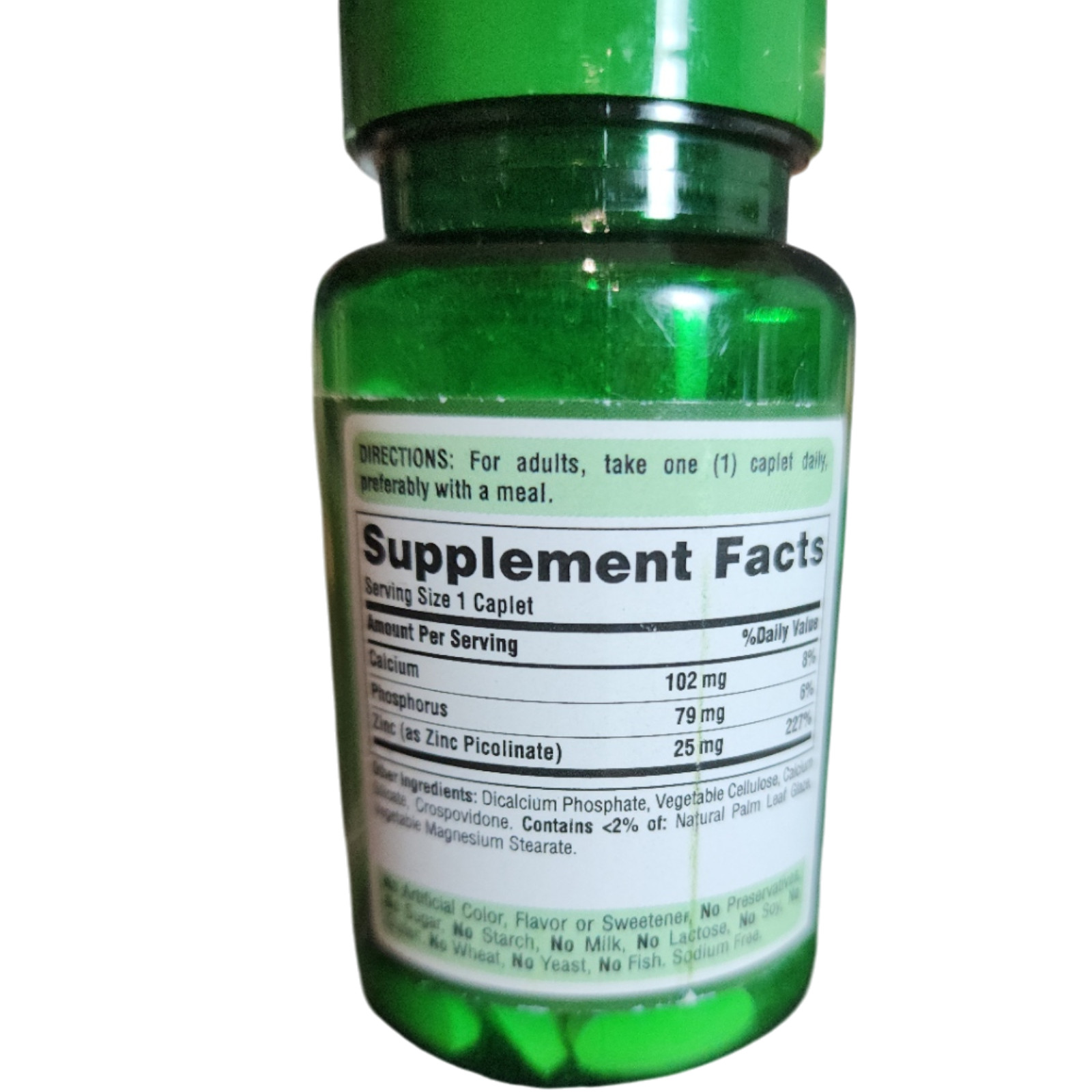 Puritan’s Pride Zinc Picolinate 25mg Immune Support – 100 Caplets – Exp 10/2027