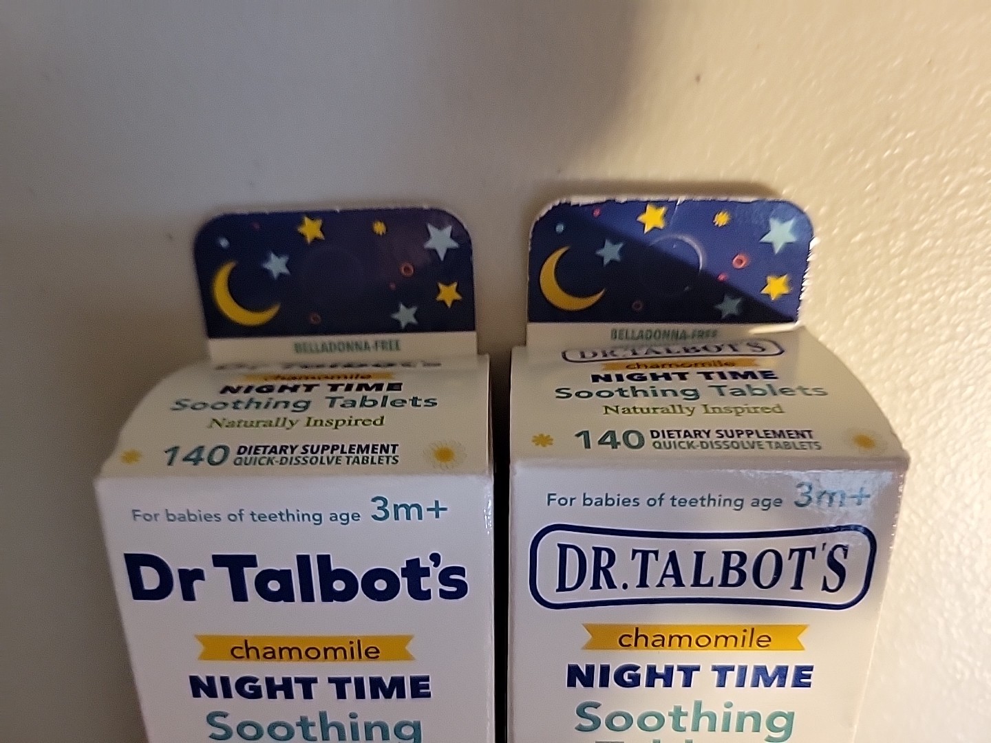 Dr Talbots Nighttime Soothing Teeth Chamomile Tablets 3m+ 140x 2 Boxes Exp 26-27
