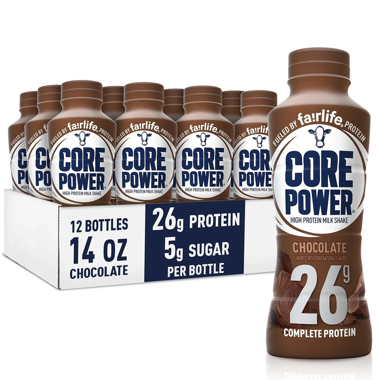 core power protiein shake chocolate 26G bottle 140z 12 pack