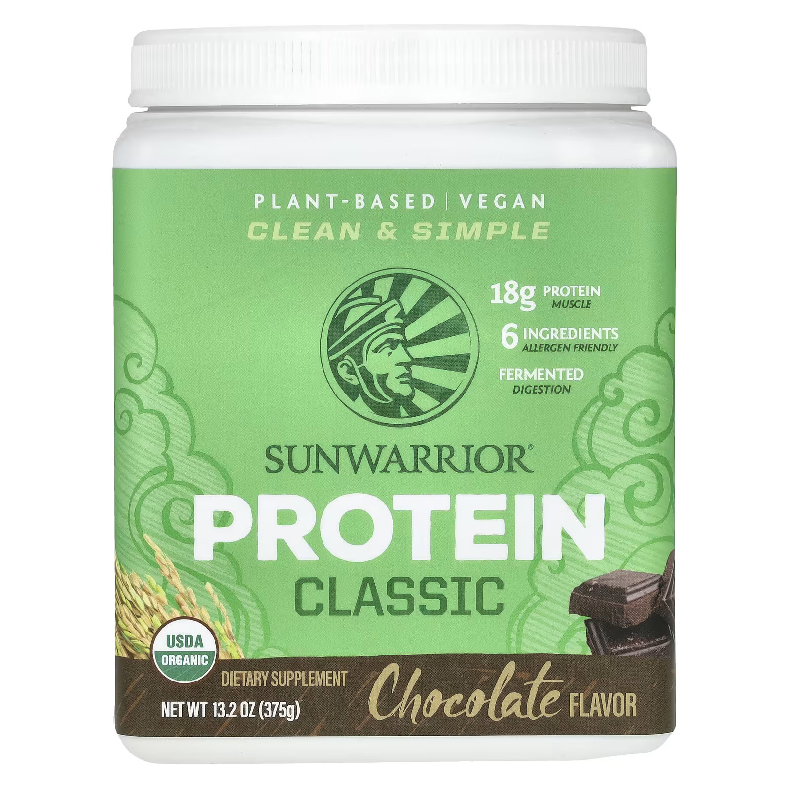 2 X Sunwarrior, Classic Protein, Chocolate, 13.2 oz (375 g)