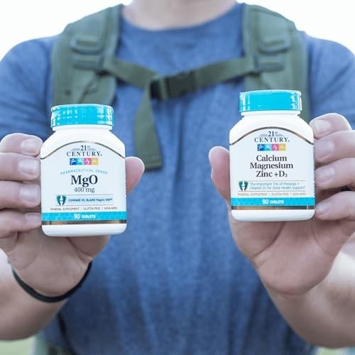 Calcium Magnesium Zinc + Vitamin D Tablets, 90 Count (Pack of 2) – Bone Health S