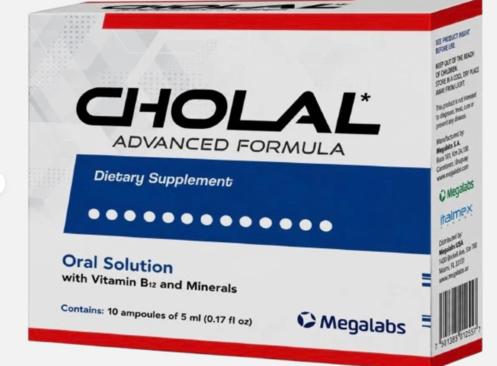 Cholal | B12 & Minerals Dietary Supplement | 10 x 5 mL Vials