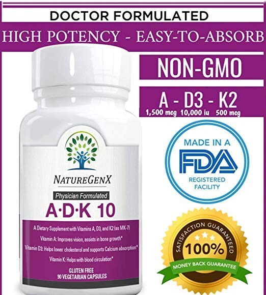 Doctor Formulated Vitamin A Vitamin D and Vitamin K Supplement – ADK 10,000 IU