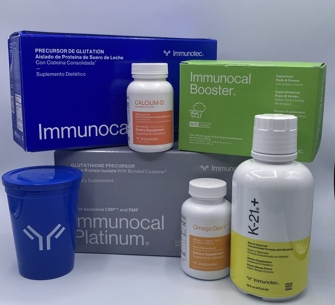 IMMUNOCAL,IMunocal Platinum ,OMEGA,Booster K21) Free Calcium And Cup