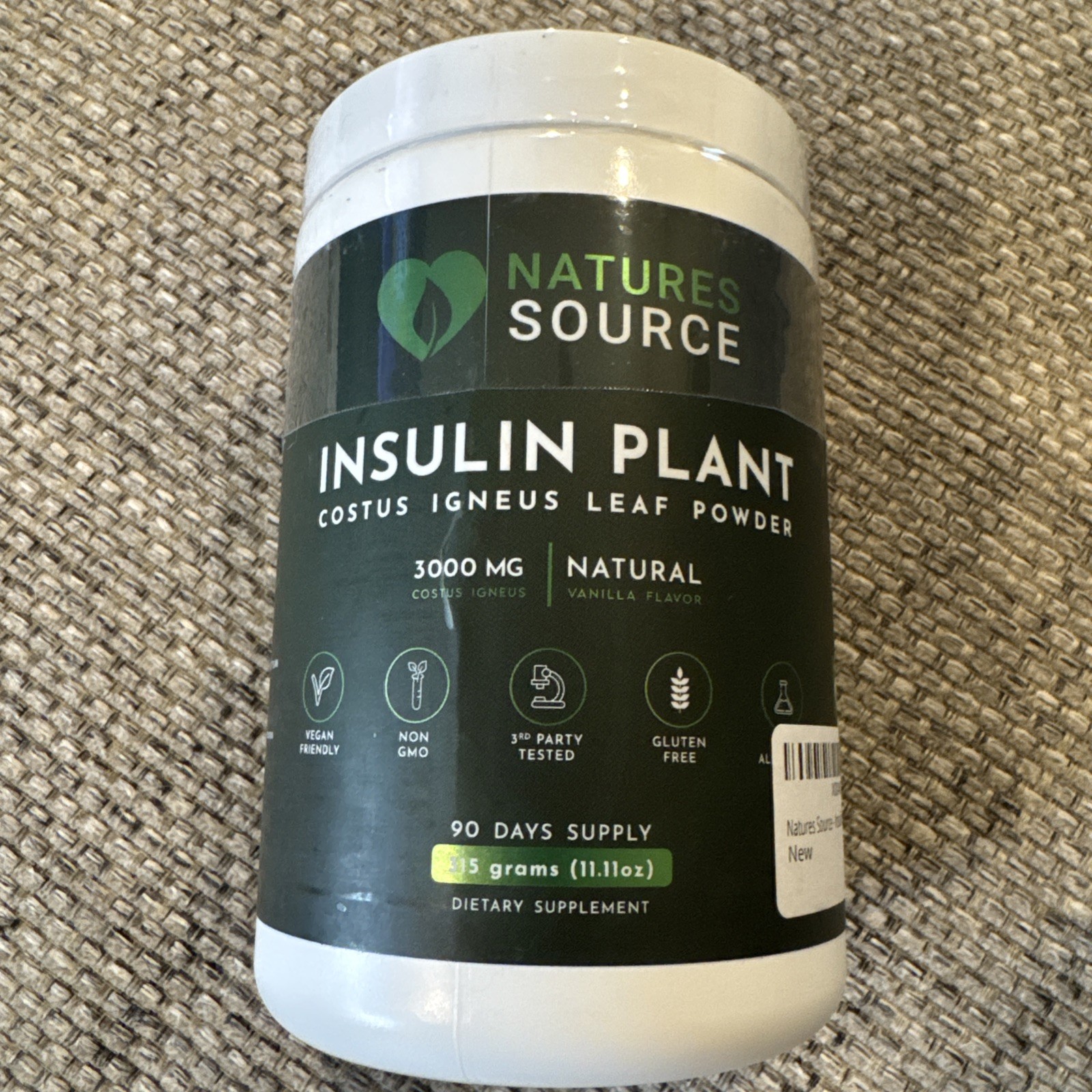 Natures Source Insulin Plant Leaf Powder Costus Igneus Herbal Supplement 11.11oz