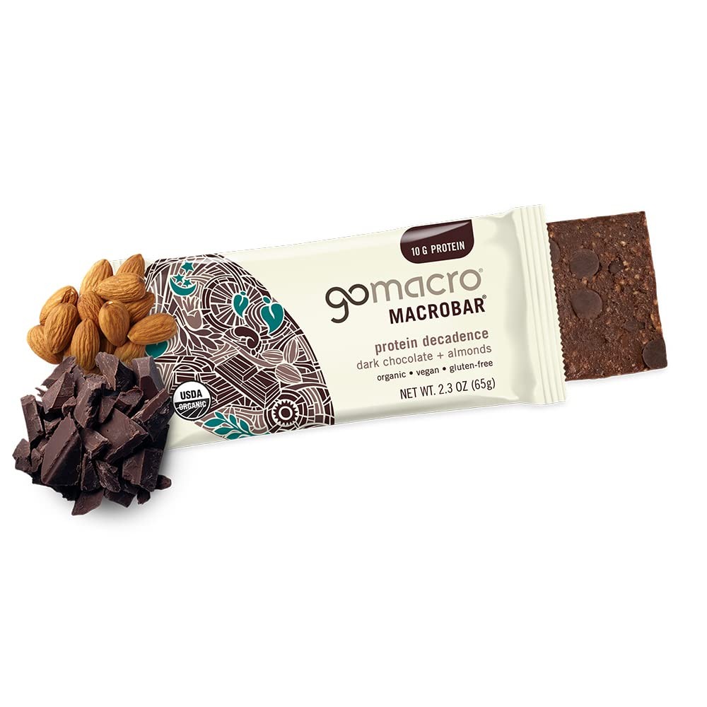 GoMacro Dark Chocolate Almonds Protein Bar Pack of 12 Vegan Gluten Free