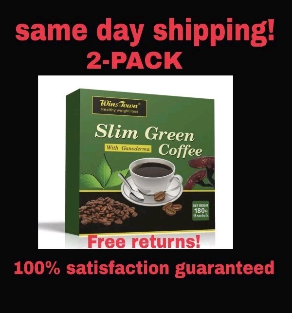 (2) Slim Green Coffee Ganoderma Healthy Weight Loss Control Detox Tea USA Seller