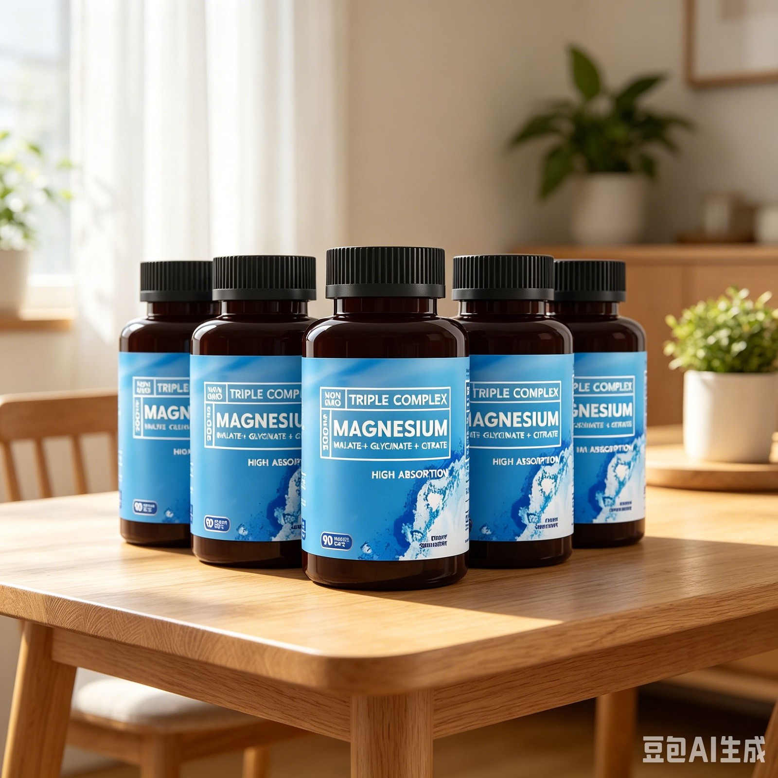 5X BioEmblem Triple Magnesium Complex| 300mg of Malate,Citra Mag Glycinate
