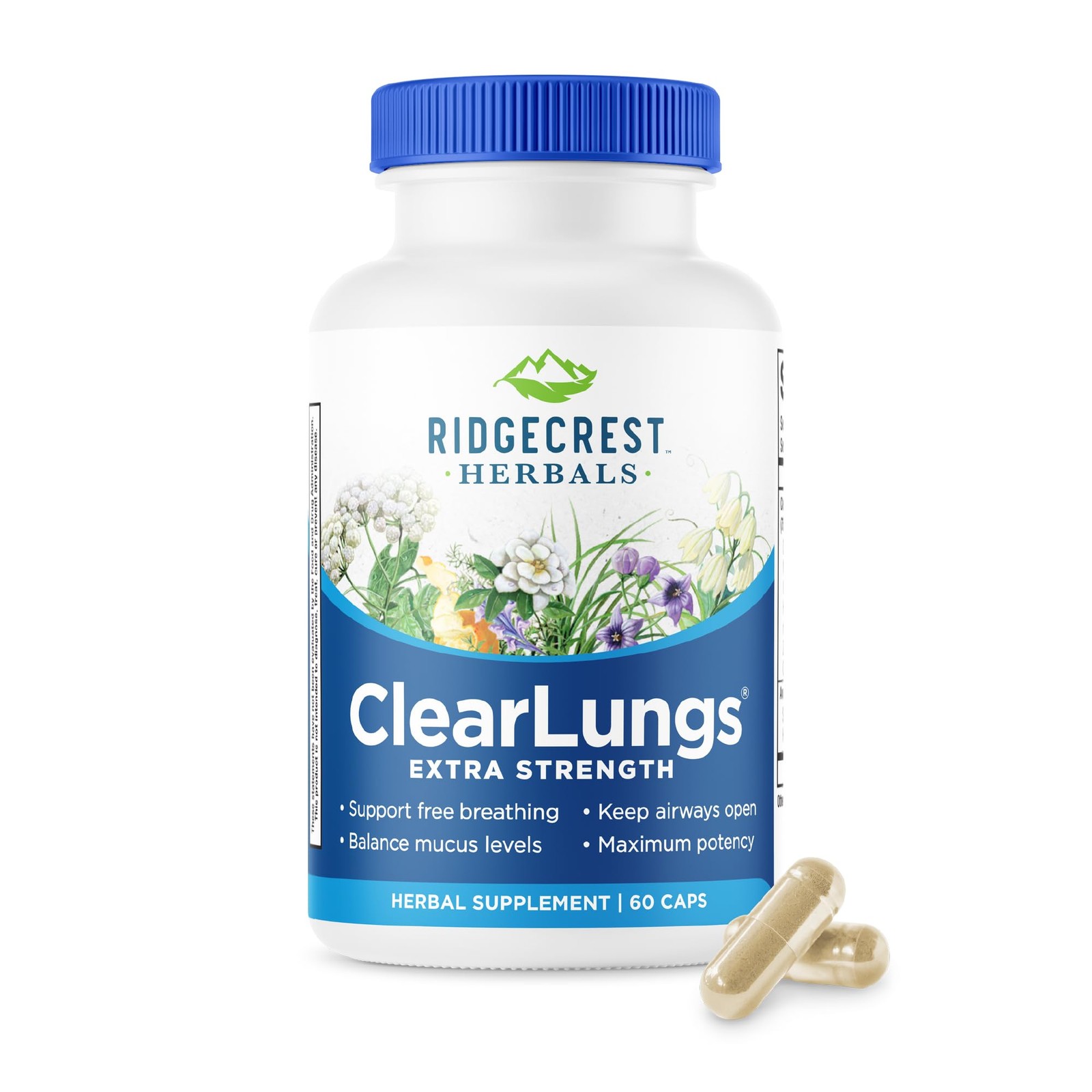 RidgeCrest Herbals ClearLungs Extra Strength, Daily 60 count (Pack of 1)