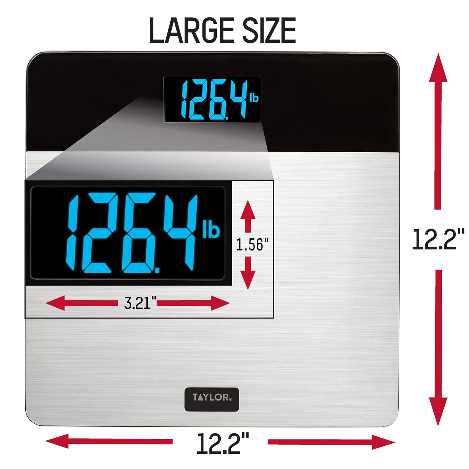 Digital Bathroom Scale 400 lb Capacity Tempered Glass Body Weight Scale by