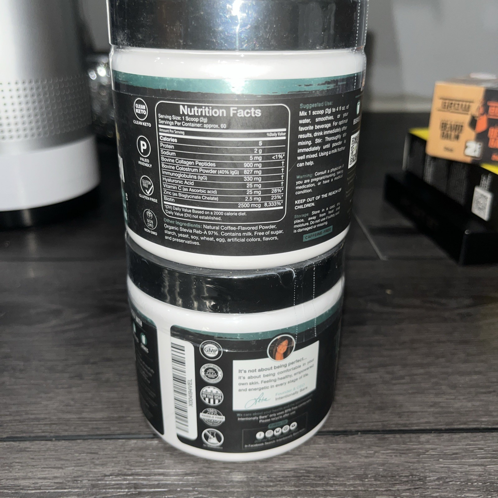 Lot Of 2 Intentionally Bare Freshly Brewed Coffee Colostrum + Collagen Powder