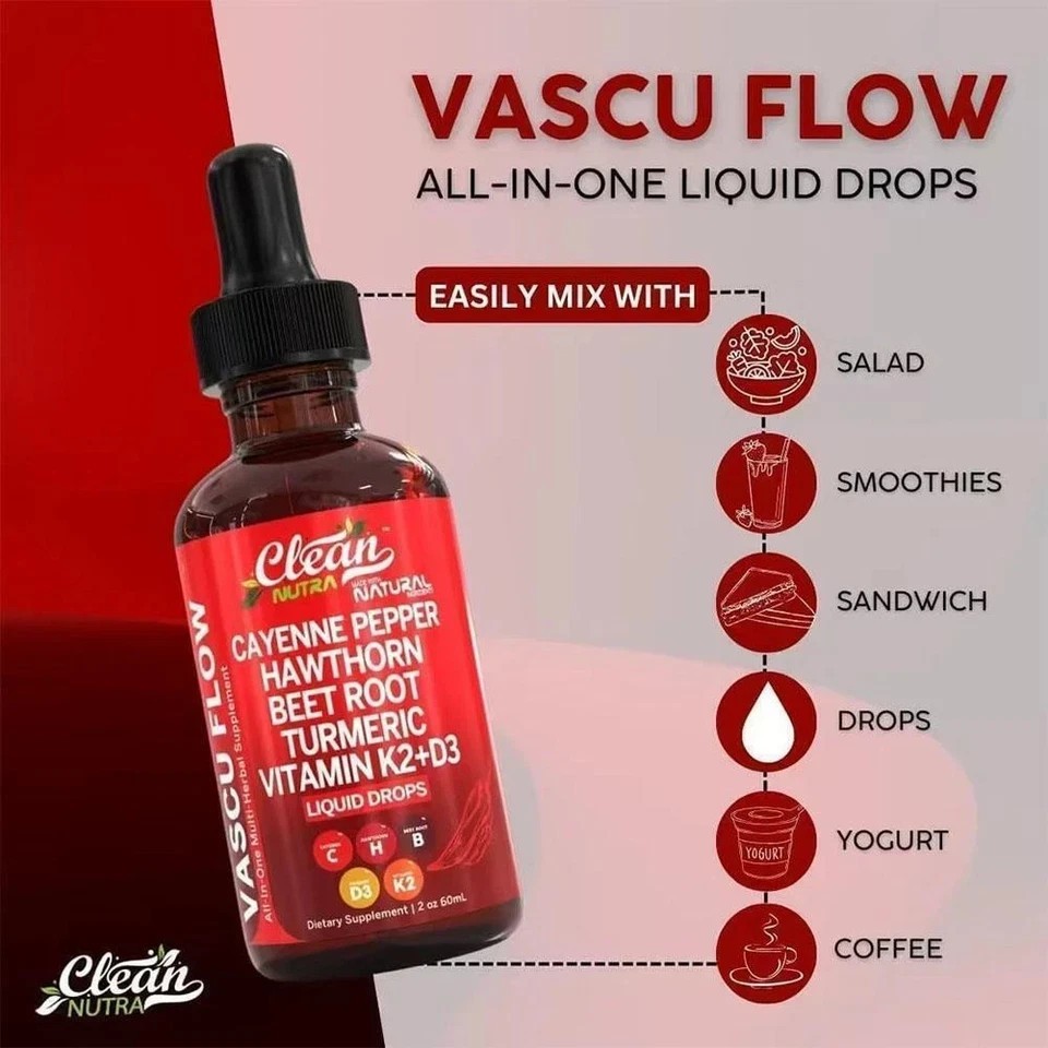 Cayenne Pepper Hawthorn Beet Root Turmeric Vitamin K2+D3 Liquid Drops (60ML) ！+