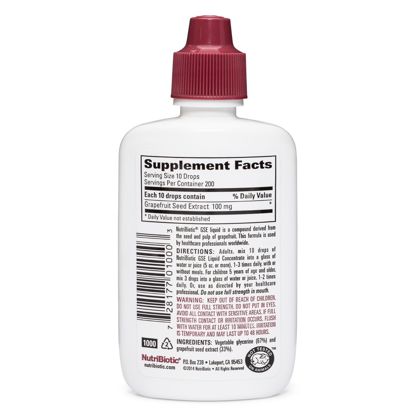 NutriBiotic GSE Liquid Concentrate -2 Fl Oz Broad-Spectrum Immune Support