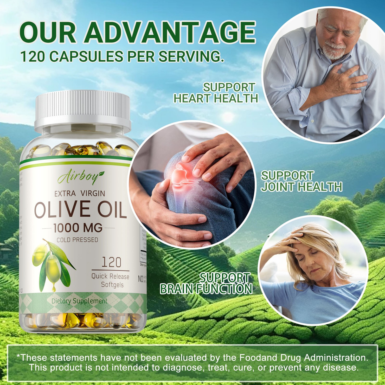 Olive Oil 1000mg – Support Energy, Heart Health, Immune Support and Digestive