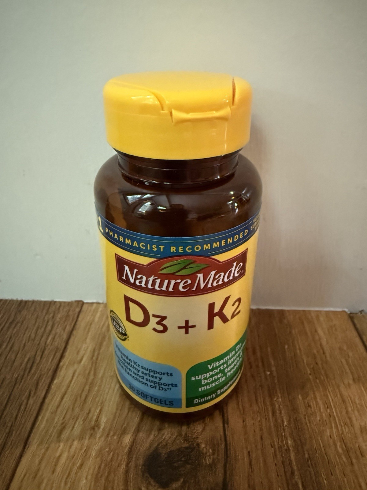 NEW NatureMade D3 + K2 Supplement 30 Softgels EXP 01/2027
