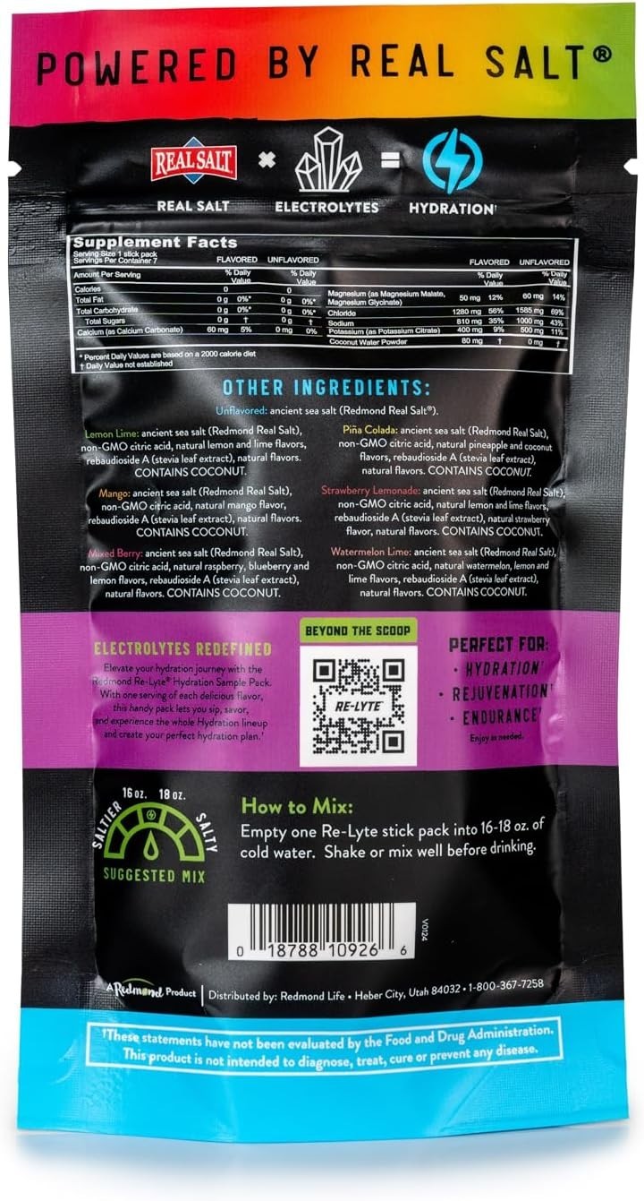 7 Stick Packs of Re-Lyte Electrolyte Drink Mix – Delicious Variety Flavors
