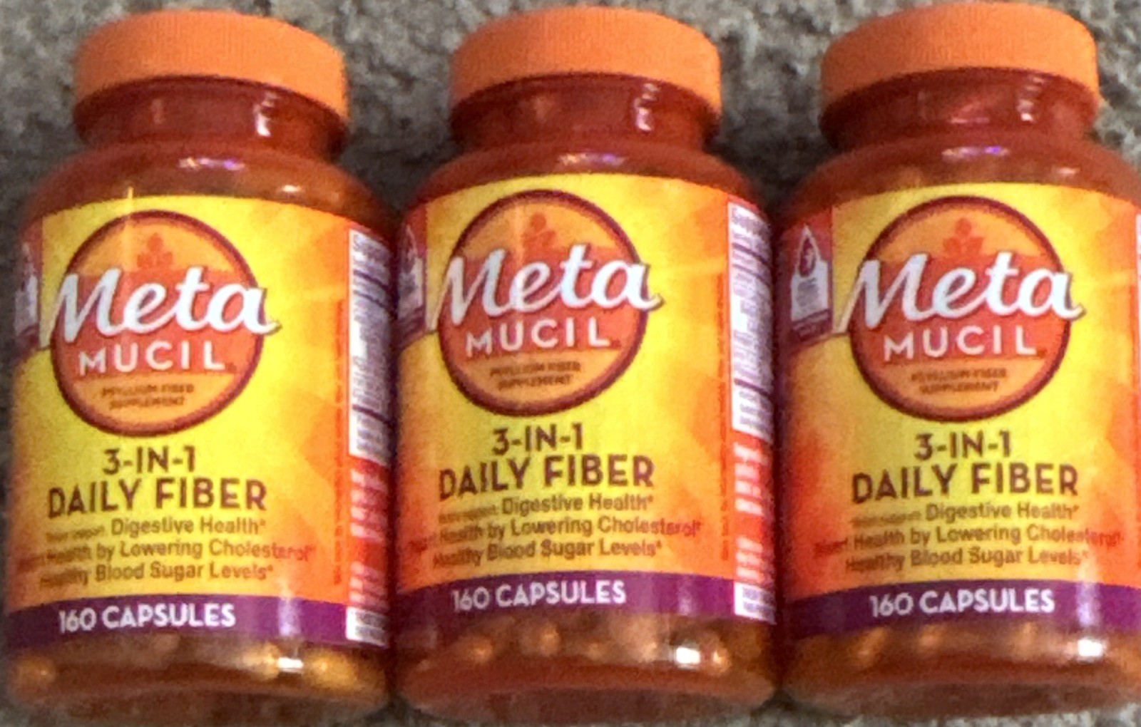 Metamucil Psyllium Fiber 160 Capsules 3-Pack