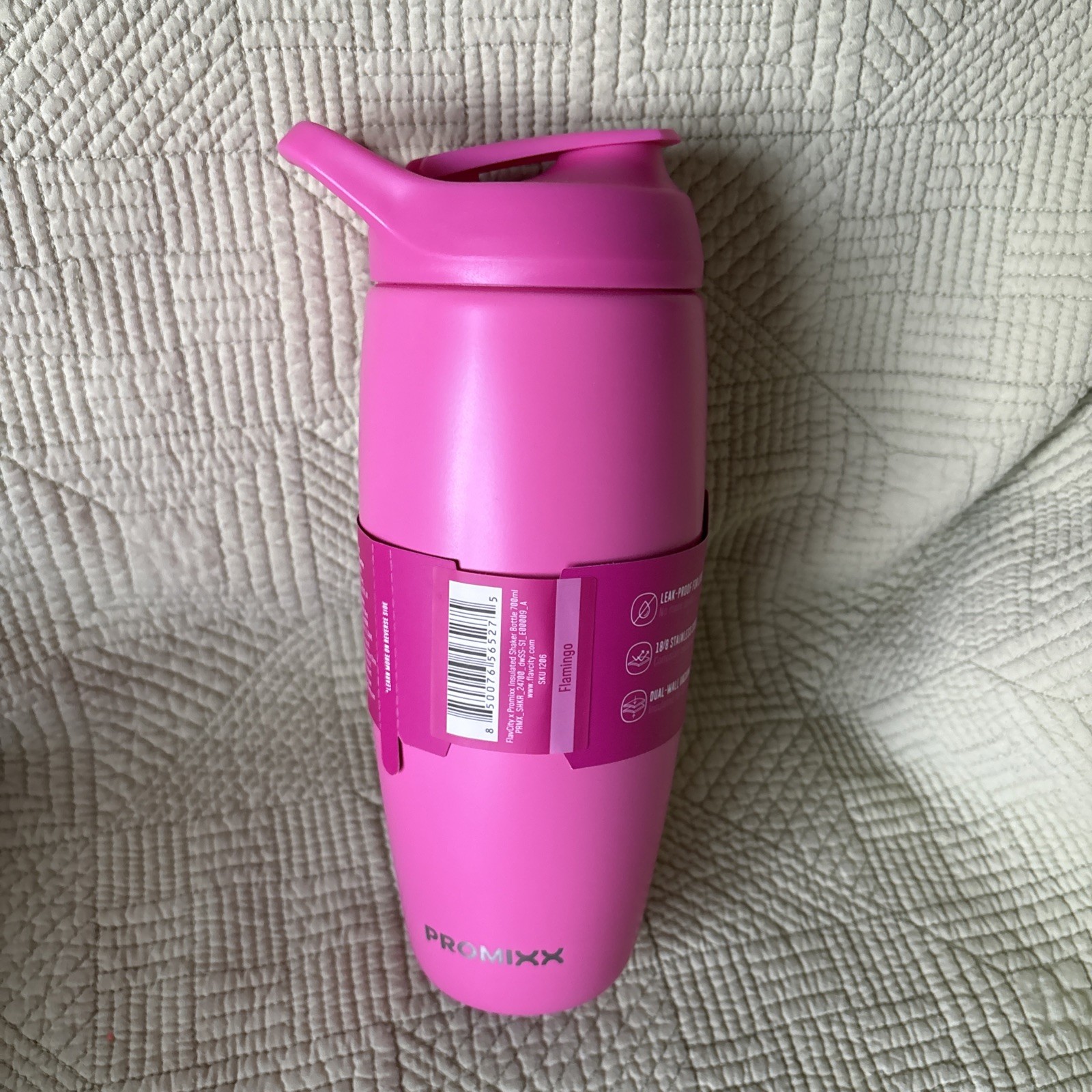 FlavCity Stainless Steel Insulated Shaker Bottle Hot Pink Promixx 24oz NEW