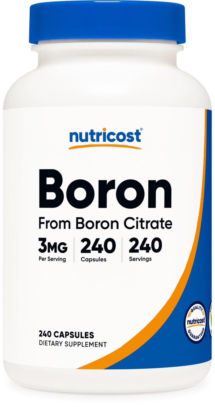 Boron 3mg Supplement, 240 Vegetarian Capsules – Gluten Free and Non-GMO