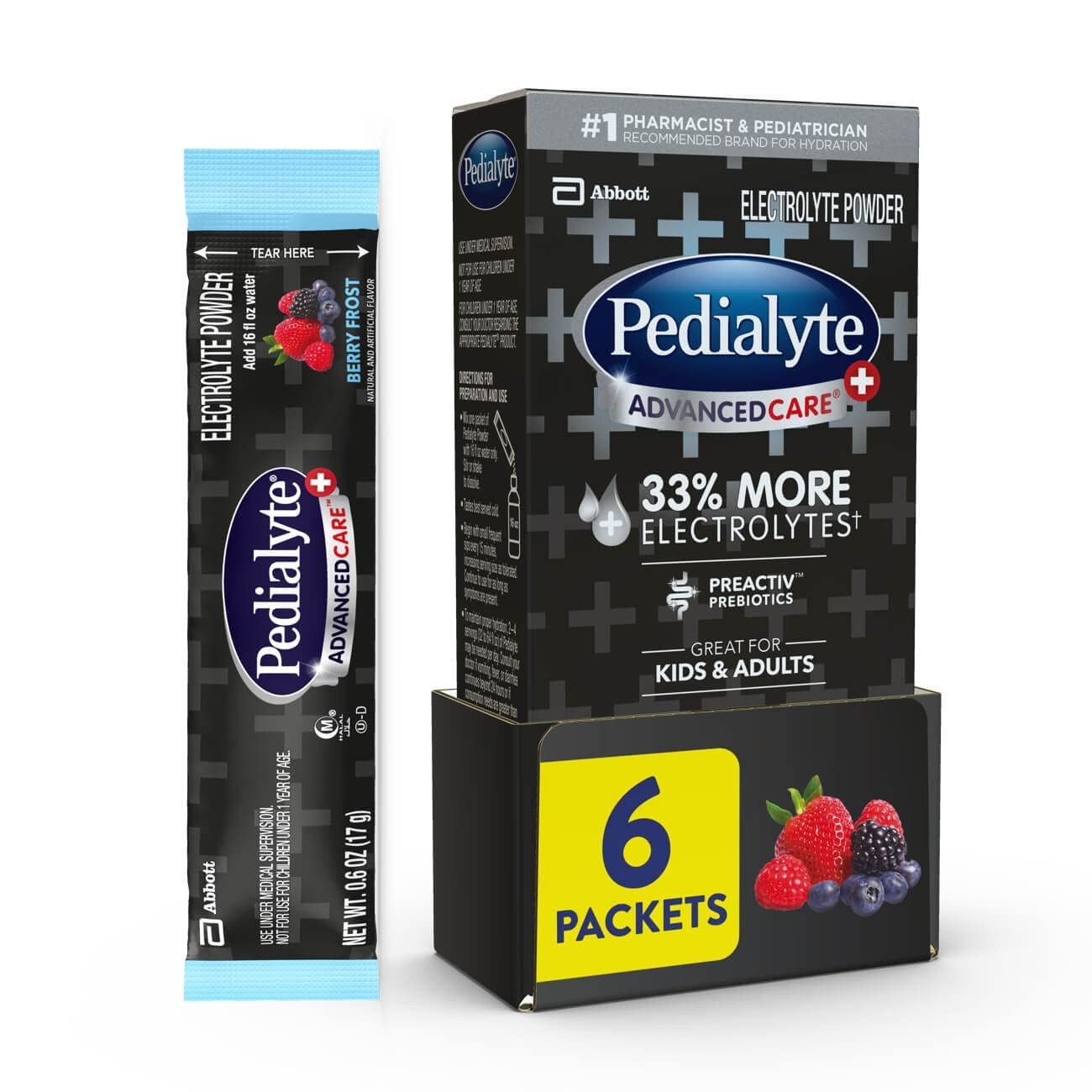 AdvancedCare Plus Berry Frost Electrolyte Powder – 3x Electrolytes & Prebioti…