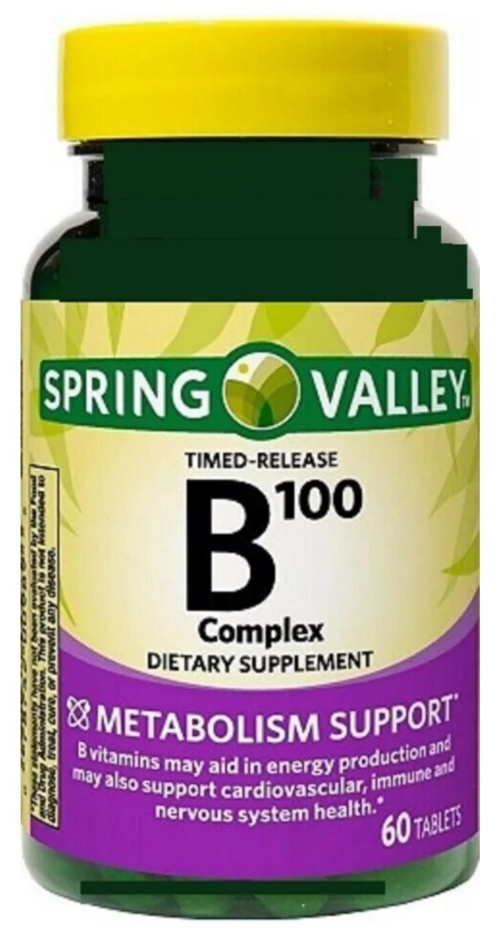 Spring Valley Timed Release B100 Complex Tablets 60 Count 07/25