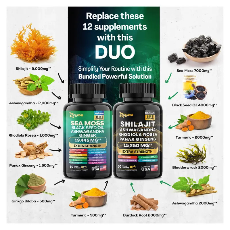 Dynamic Vitality Bundle – Zoyava Sea Moss Multivitamin & Power Combo –