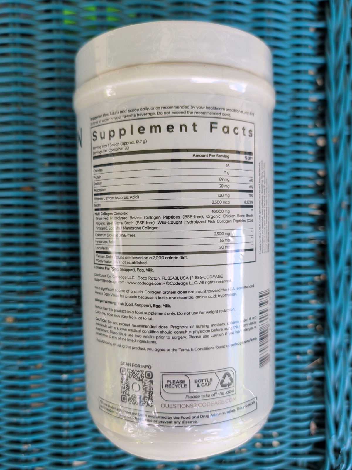 Codeage Multi Collagen Colostrum Platinum Grass Fed 13.4 Oz 3/3/2028