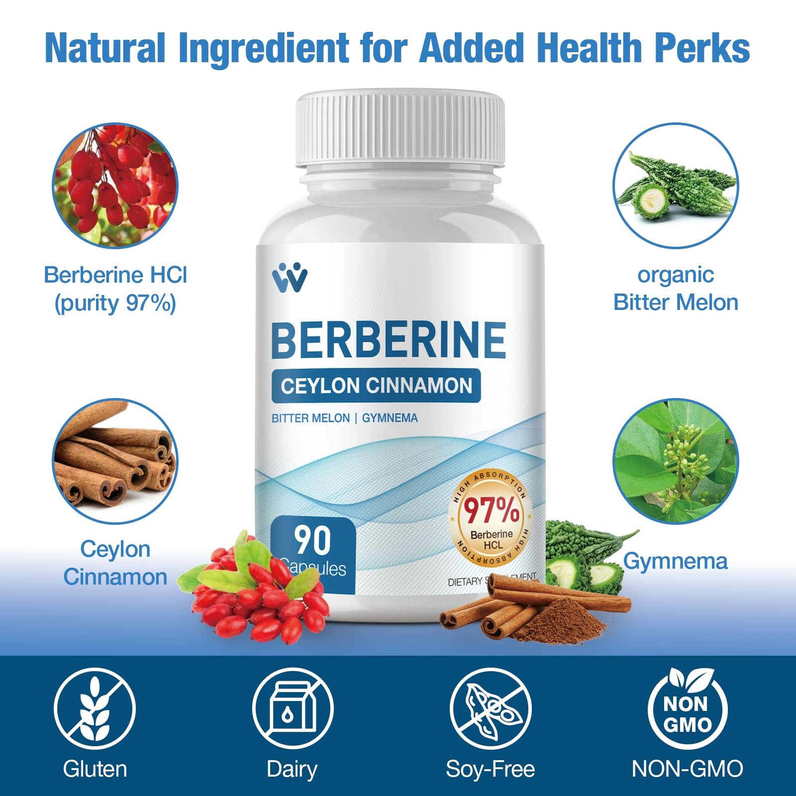 WACHRAY Berberine Supplement 1500mg – with 90 Count (Pack of 2)