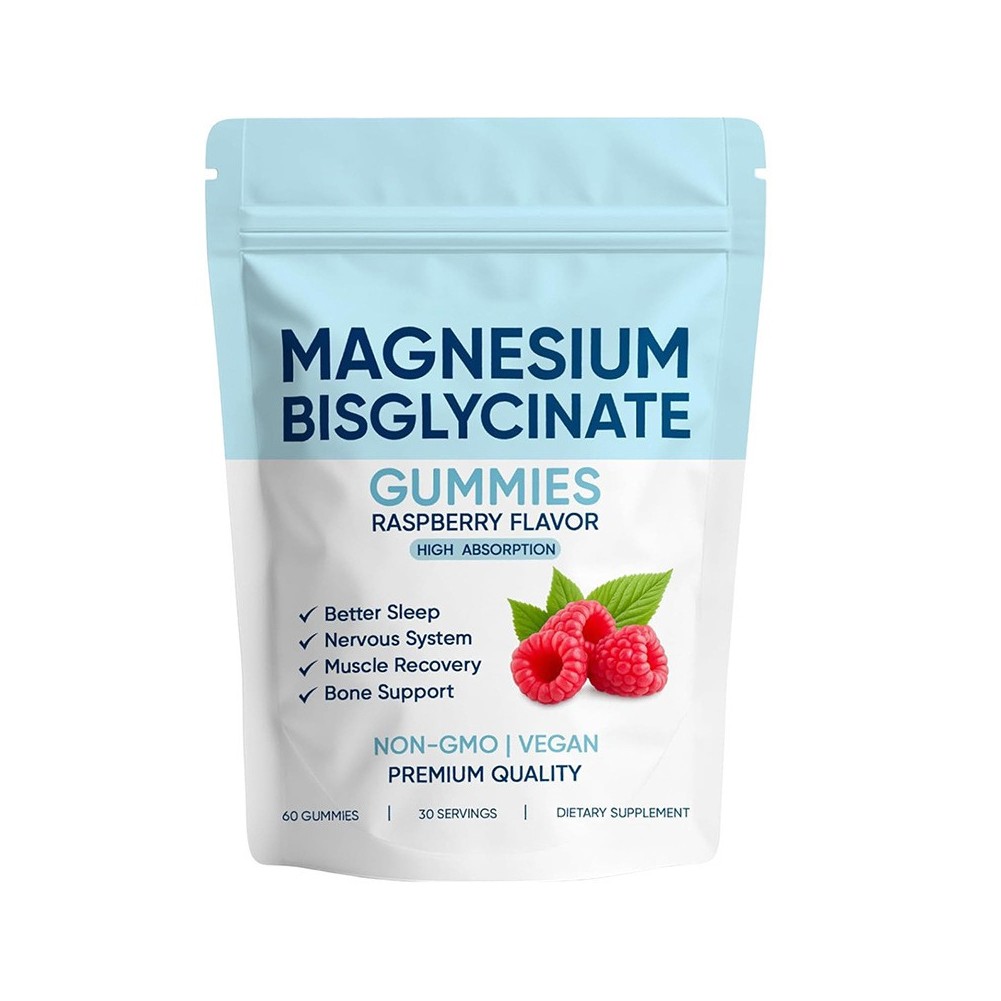 1~5 Bag Magnesium Bisglycinate Gummies Improve Sleep Raspberry Flavor 60 Gummies