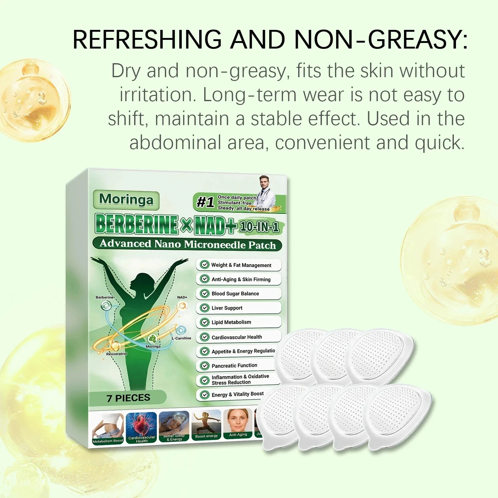 50% OFF Moringa Berberine x NAD+ 10-in-1 Advanced Nano Microneedle Patches New