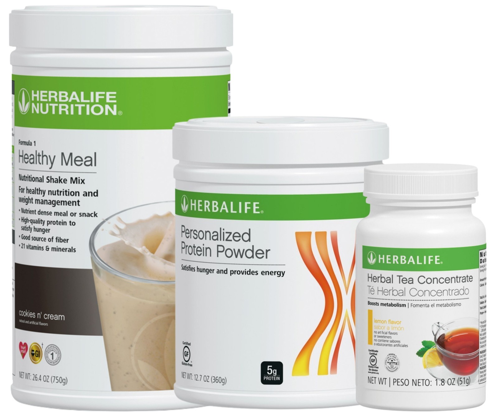 herbalife Tea lemon 1.8 oz, PPP 12.7 oz and F1 Cookies N’ Cream 26.4 oz