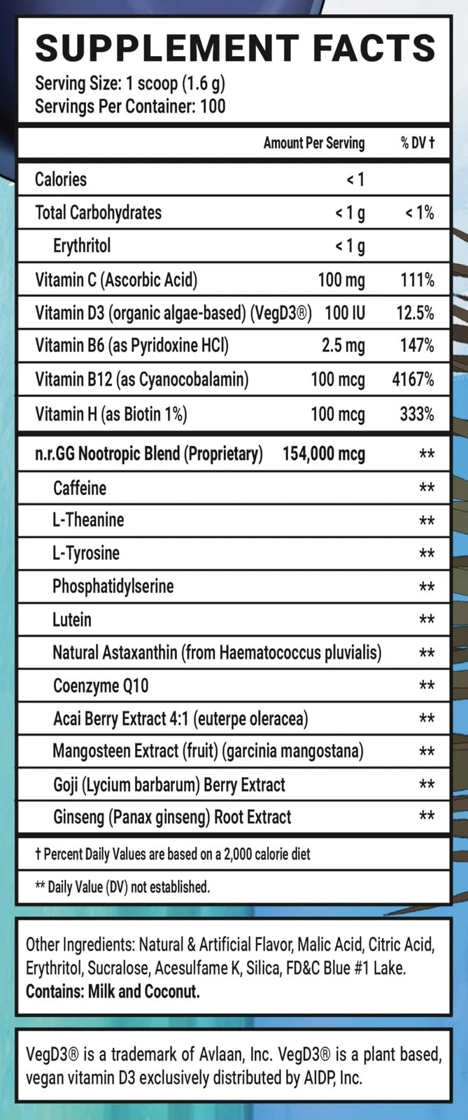 Gamer Supps GG Energy Blo’hole Blast 100 Serv Keto Nootropic Sugar-Free